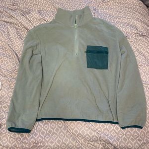 Green Fleece Quarter Zip with Pocket